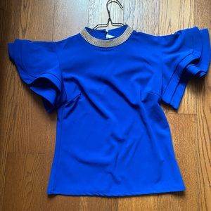 blue top with rhinestones